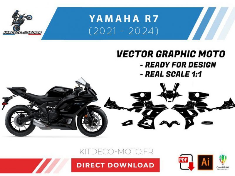 template yamaha yzf r7 (2020 2024) vector