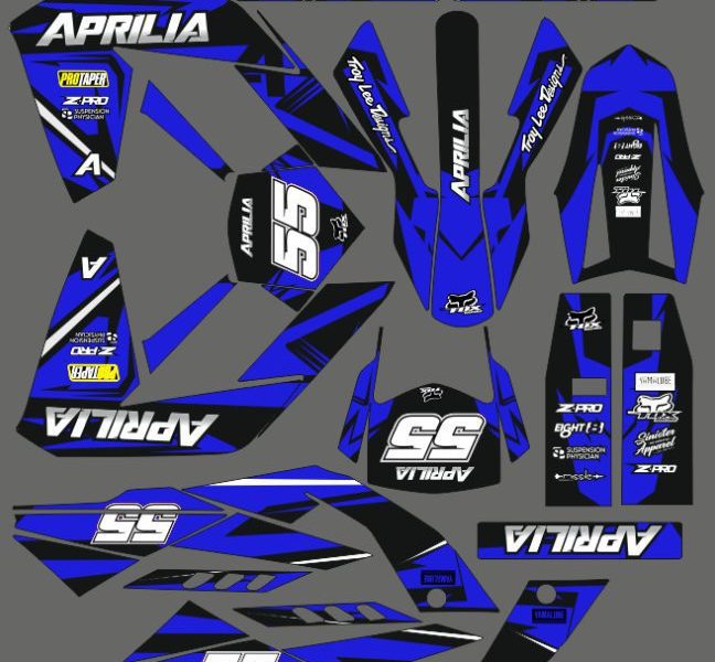 graphic kit aprilia 50 rx / sx (2006 2017) craft blue