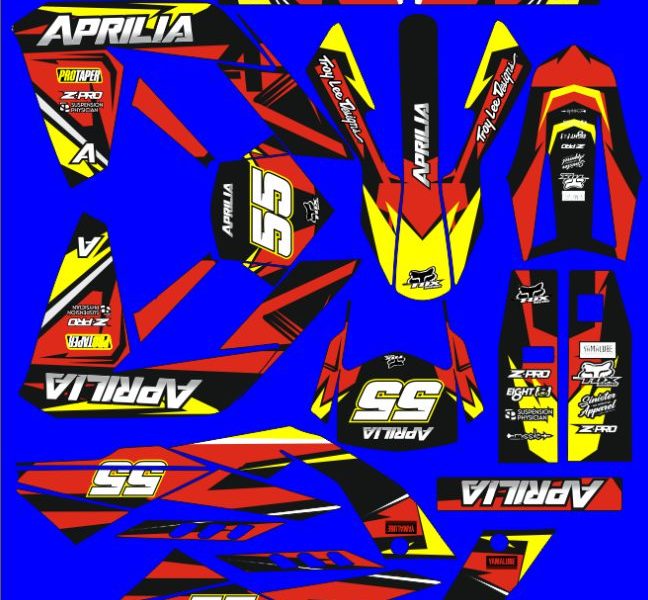 kit grafico aprilia 50 rx / sx (2006 2017) rosso / giallo