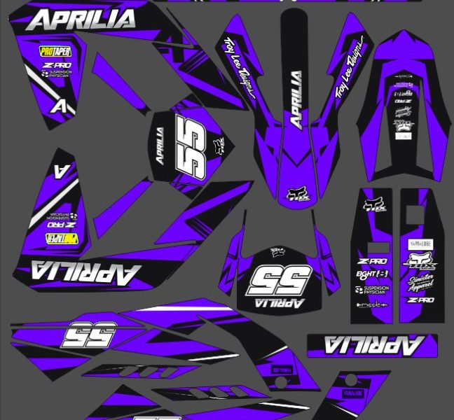 kit déco aprilia 50 rx / sx (2006 2017) craft violet