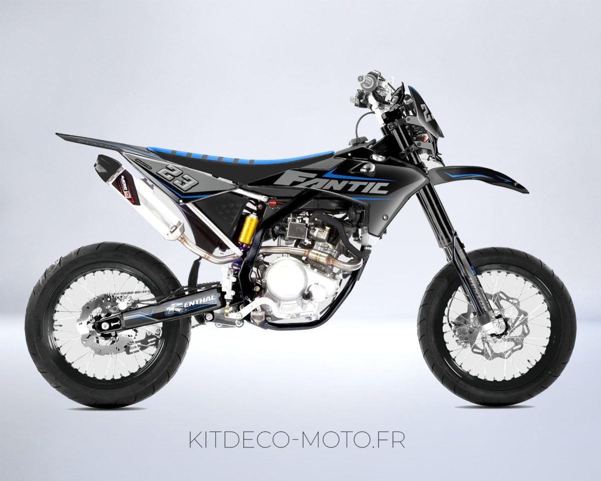 kit déco fantic xmf / xef 125 – ligne bleu