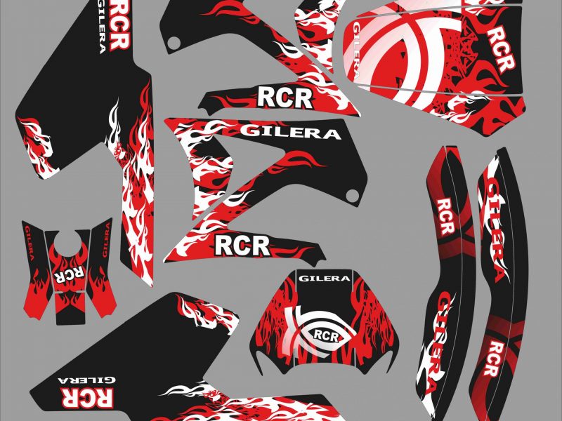 gilera rcr avant 2011 factory graphic kit red