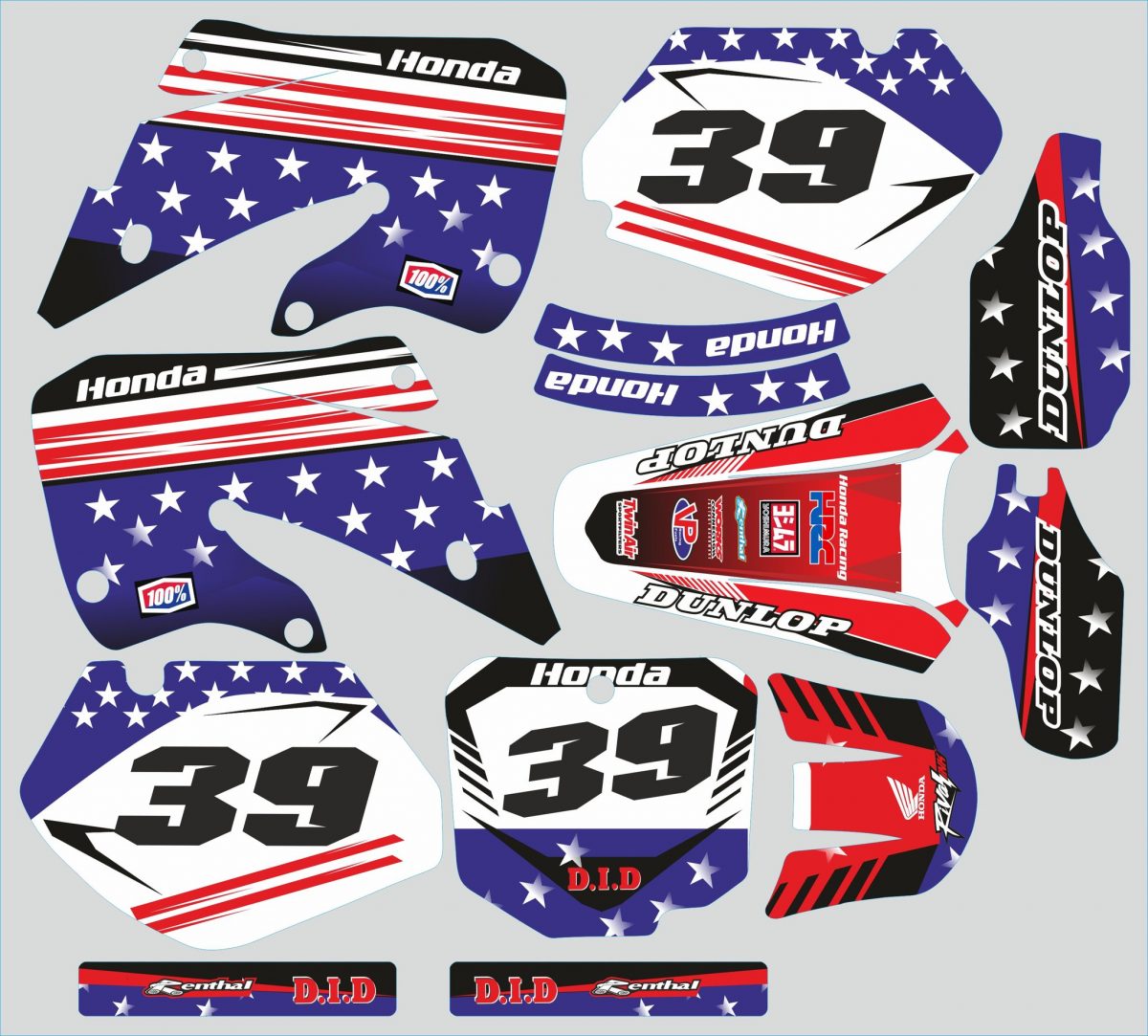 kit déco honda 125 / 250 cr (1997 1999) – États unis