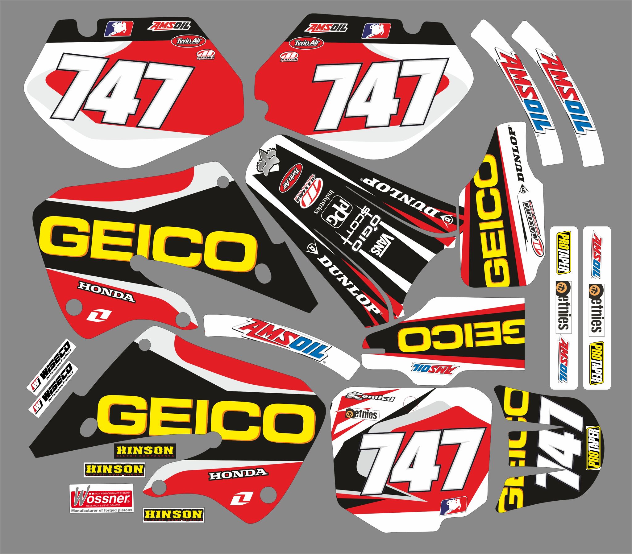 kit déco honda 125 / 250 cr (1997 1999) – geico #3