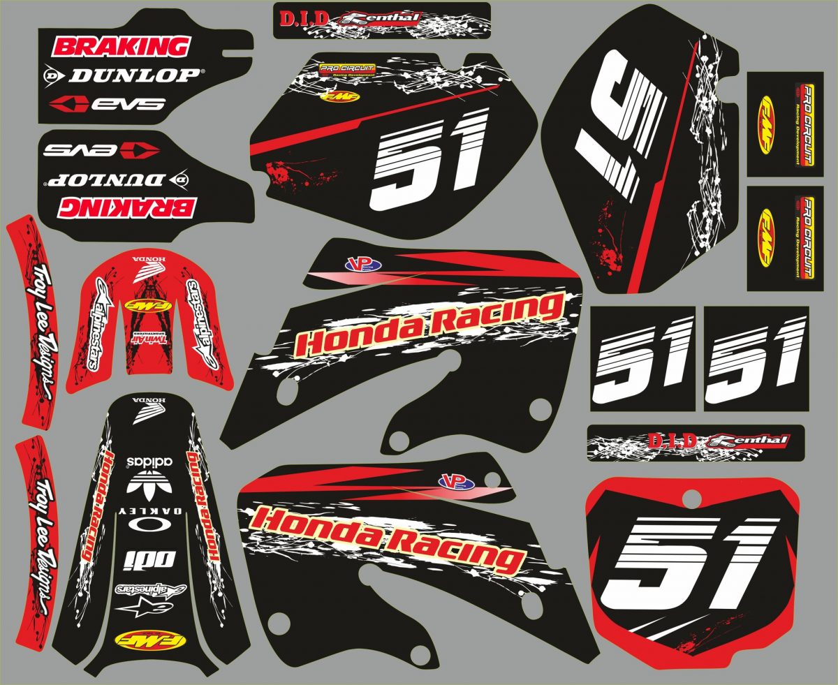 kit déco honda 125 / 250 cr (1997 1999) – racing