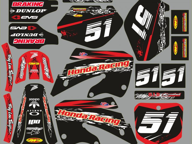 kit graficos honda 125 / 250 cr (1997 1999) – racing