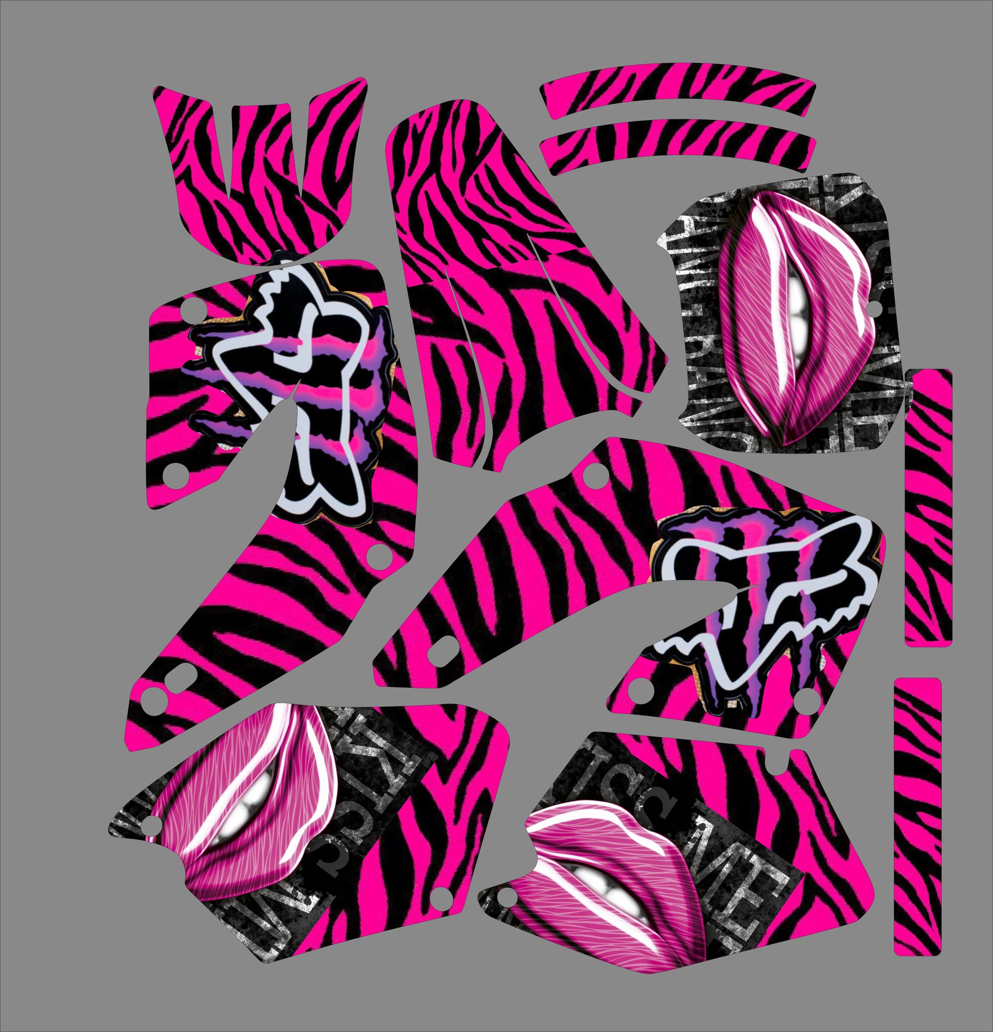 kit déco honda 125 / 250 cr (2000 2001) – fox rose