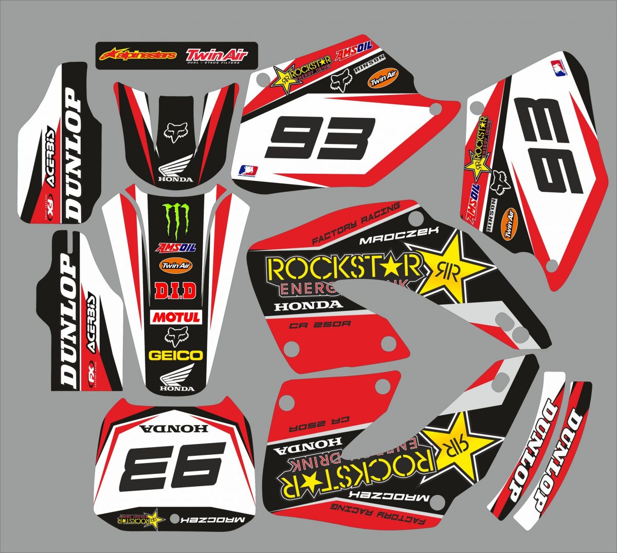 kit déco honda 125 / 250 cr (2000 2001) – rockstar