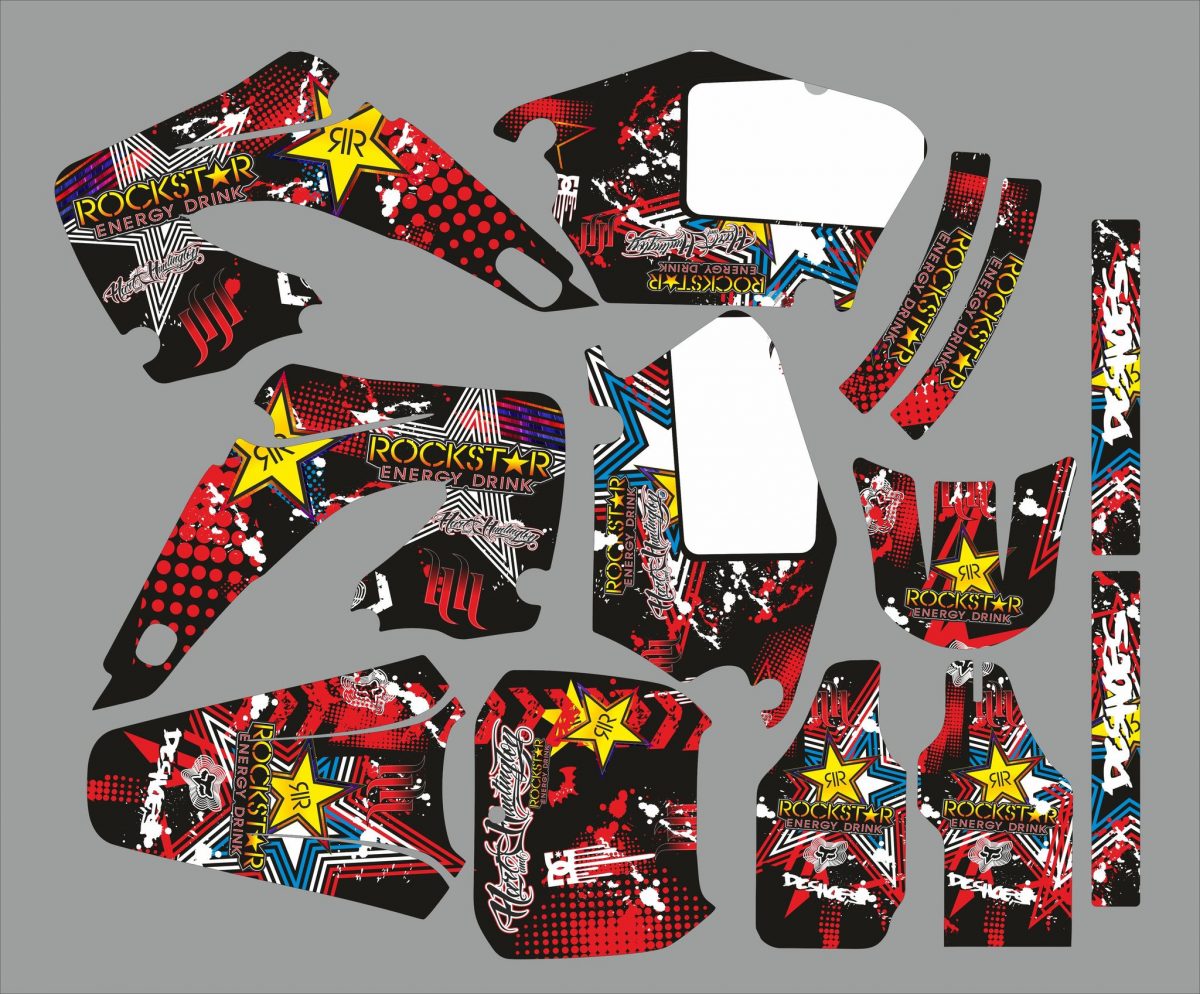 kit déco honda 125 / 250 cr (2000 2001) – rockstar rouge