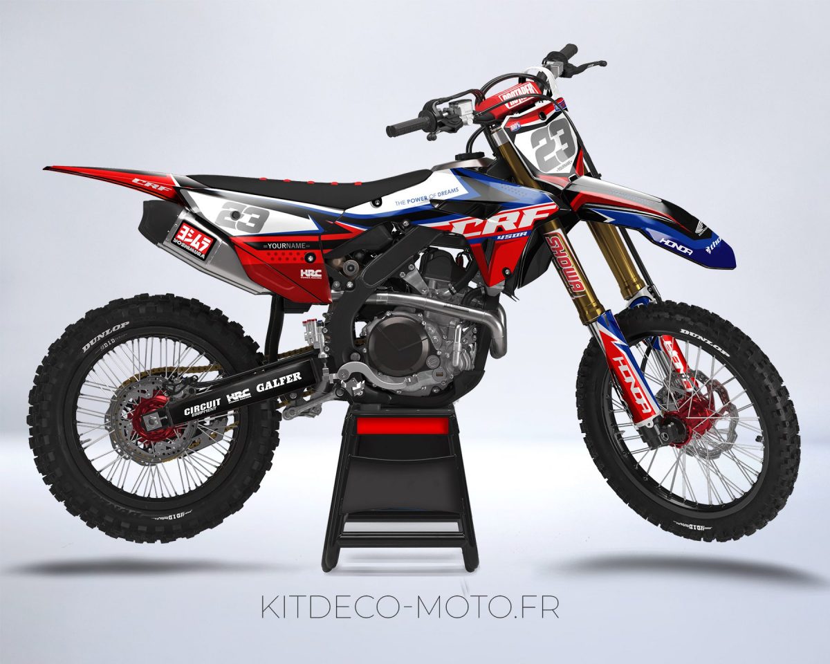 kit déco honda 450 crf (2021 2022) factory bleu #2