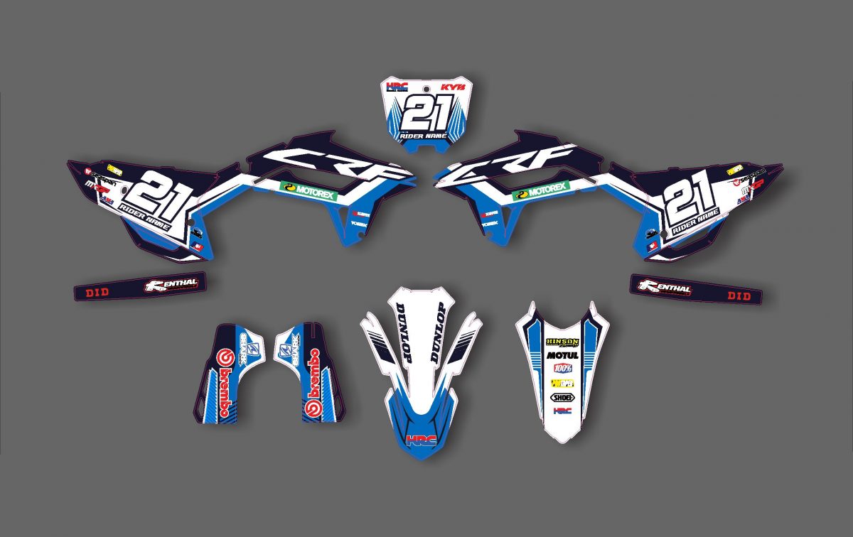 kit déco honda 250 crf (2022 2023) factory bleu