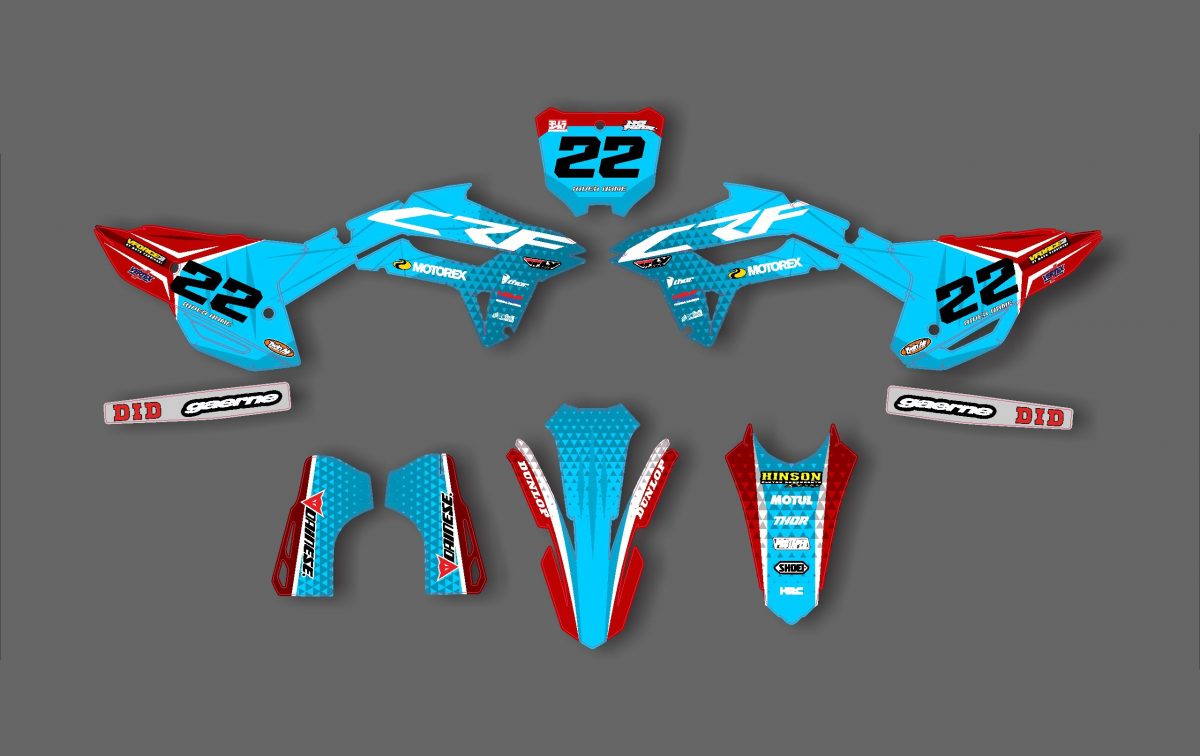 kit déco honda 250 crf (2022 2023) ligne cyan