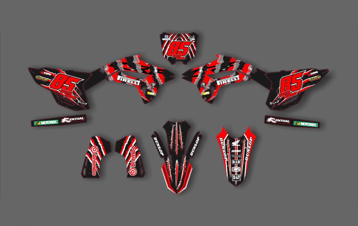 kit déco honda 250 crf (2022 2023) ligne rouge