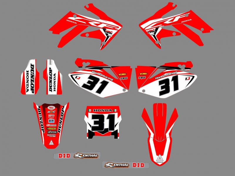 honda 250 crf (2006 2009) factory graphic kit red