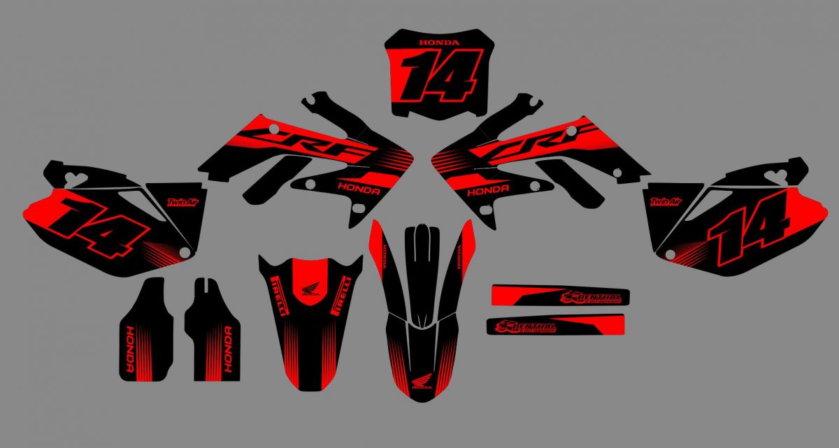 kit déco honda 250 crf (2006 2009) racing noir