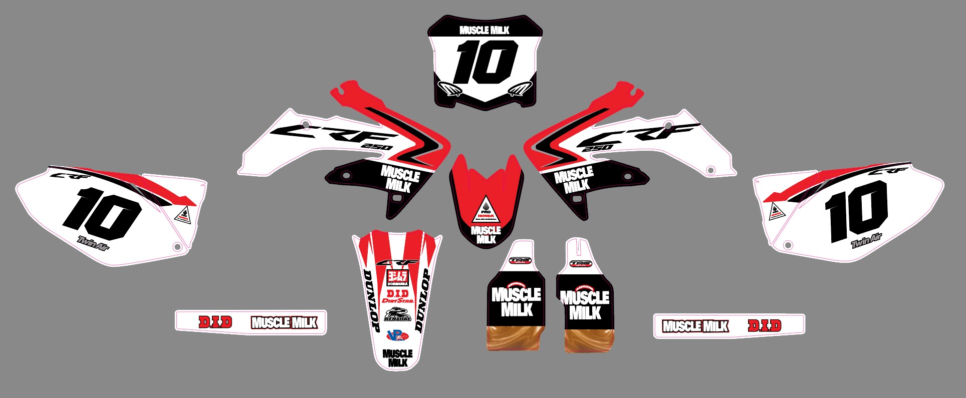 kit déco honda 250 crf (2006 2009) muscle milk