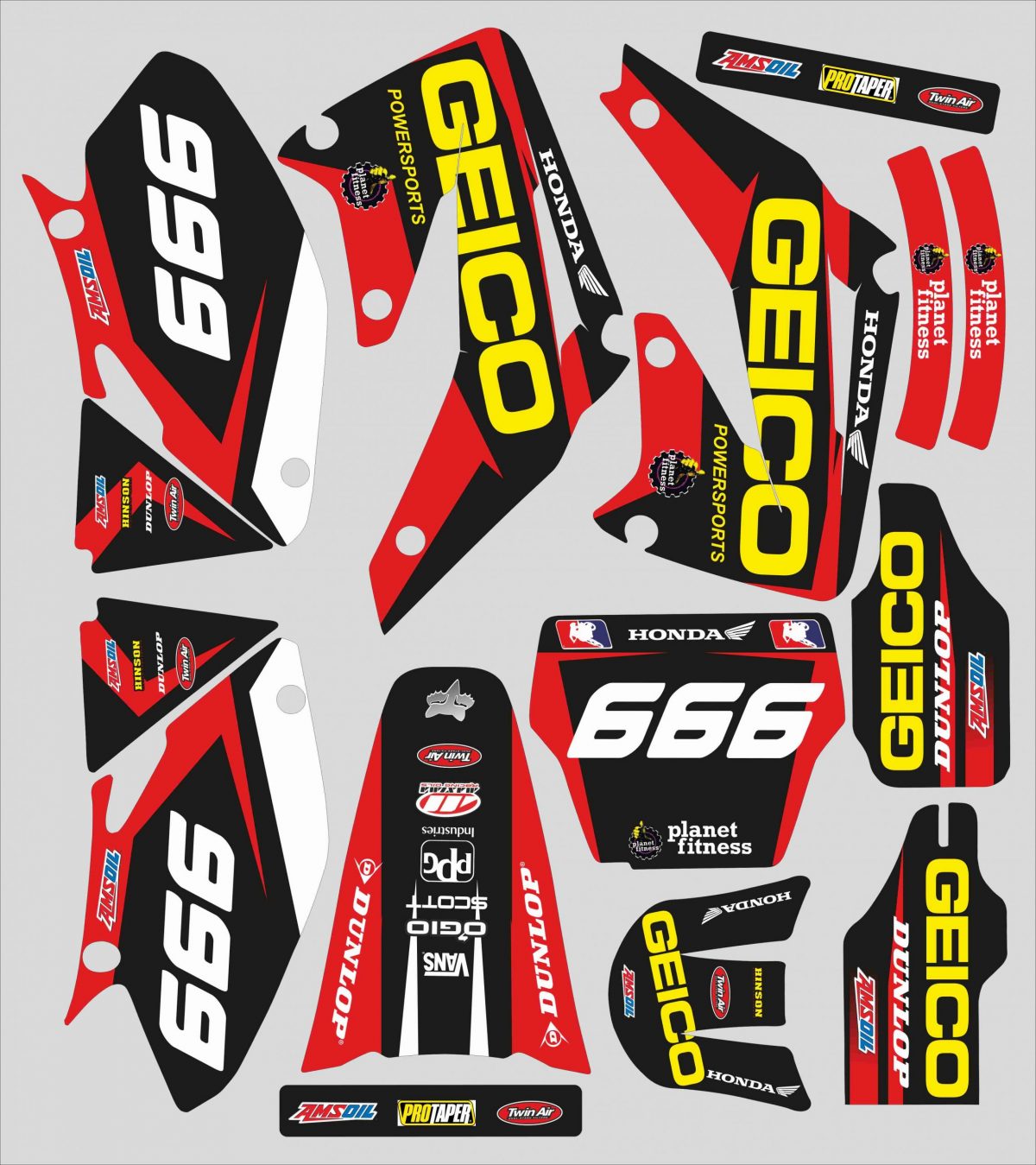 kit déco honda 450 crf (2002 2004) geico