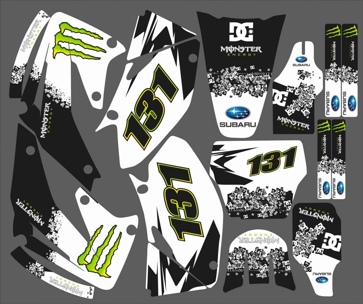 kit déco honda 450 crf (2002 2004) monster blanc