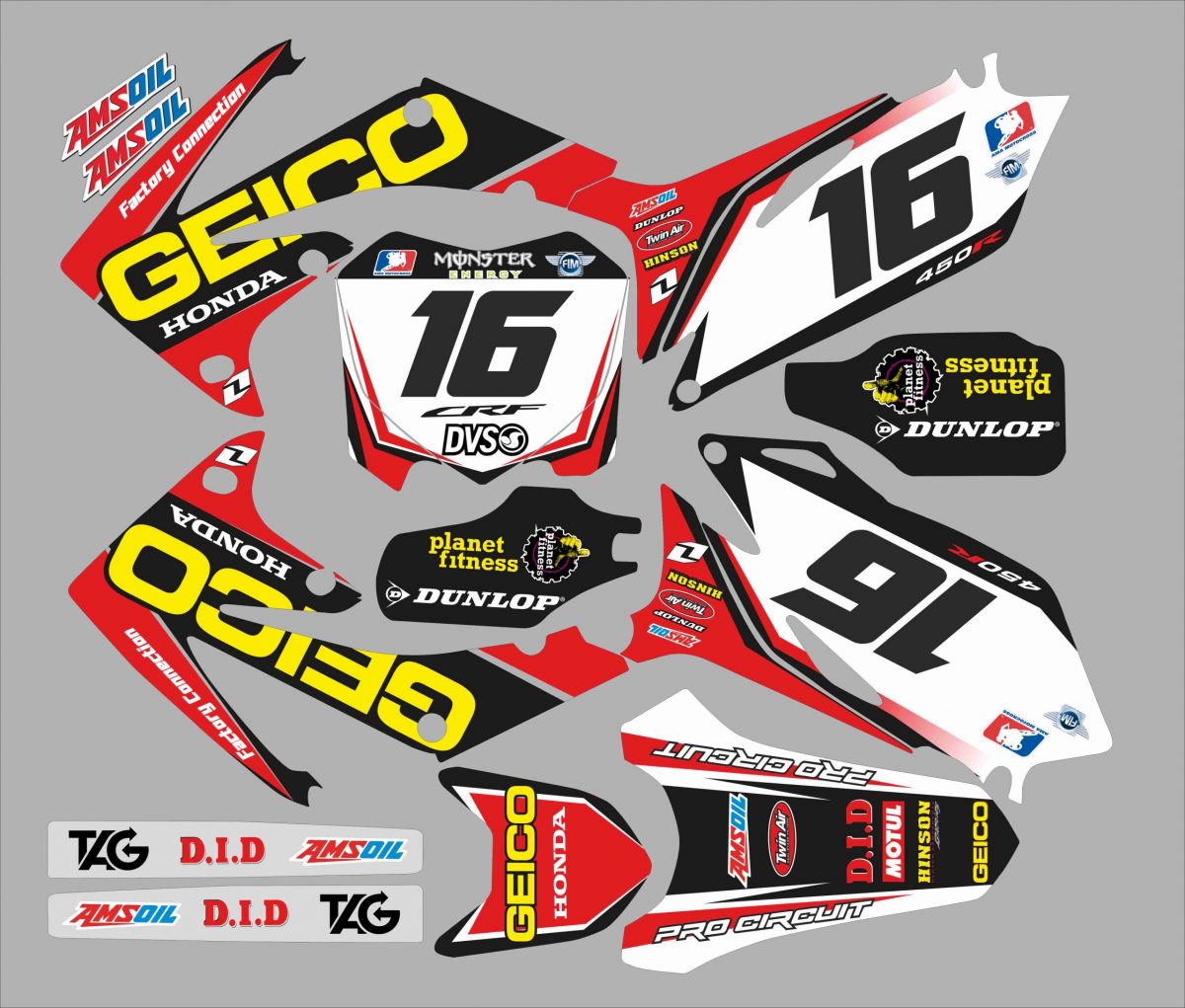 kit déco honda 450 crf (2009 2012) geico