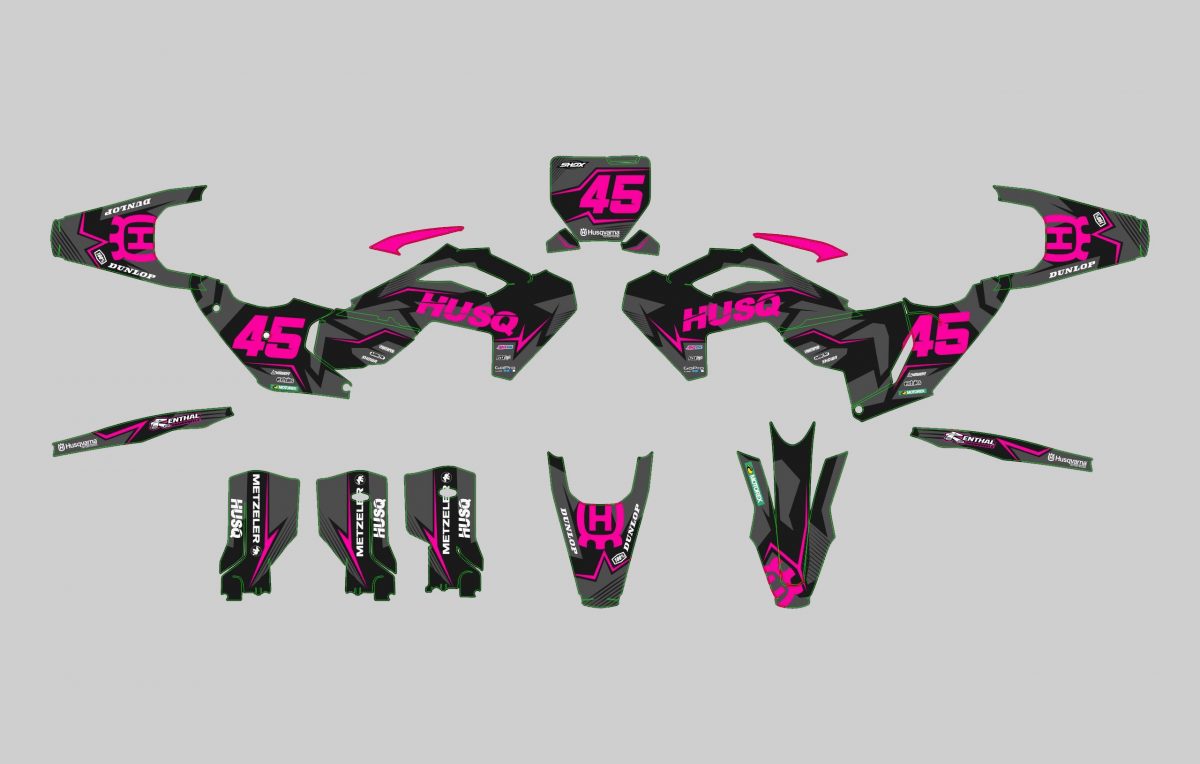kit déco husqvarna 250 / 450 fc (2023) factory rose