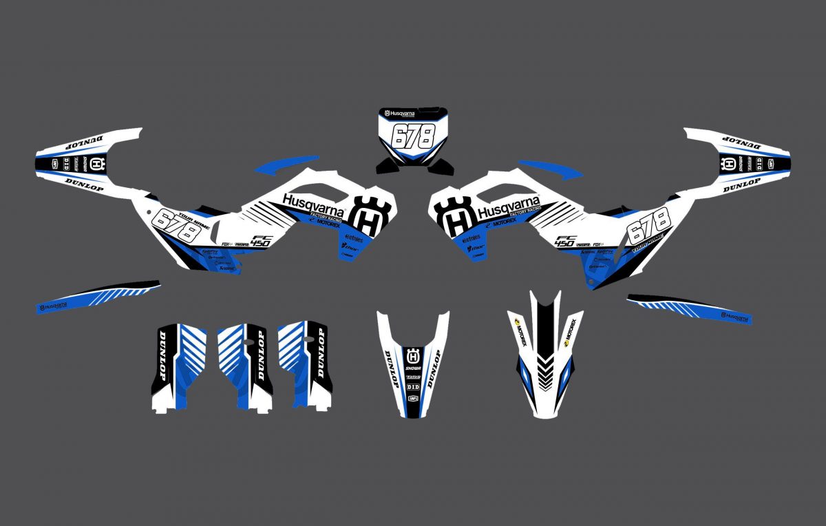 kit déco husqvarna 250 / 450 fc (2023) ligne bleu