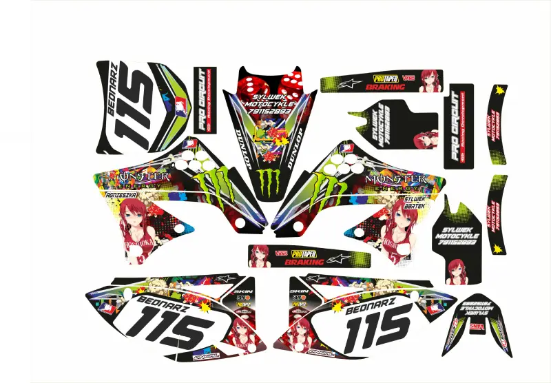 graphic kit kawasaki 250 kxf (2009 2012) monster colors