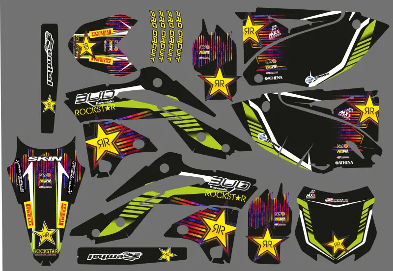 kit grafico kawasaki 250 kxf (2013 2016) gemma racing
