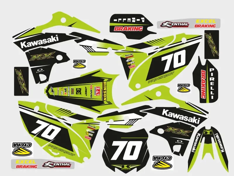 graphic kit kawasaki 250 kxf (2013 2016) green
