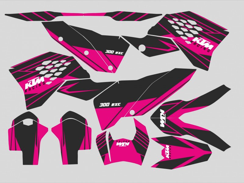 graphic kit ktm sx / sxf (2007 2010) factory pink
