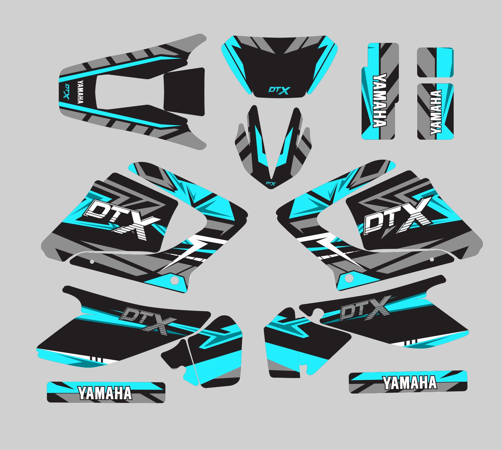 kit déco yamaha dt 125 aircross cyan