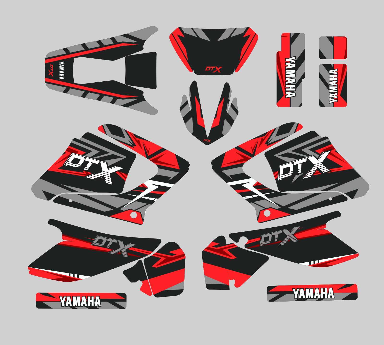 kit déco yamaha dt 125 aircross rouge