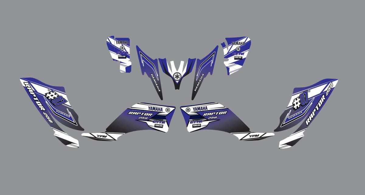 kit déco yamaha yfm 250 raptor origine bleu