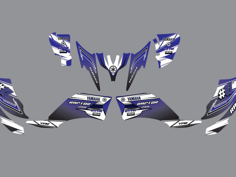 kit grafica yamaha yfm 250 raptor blu originale