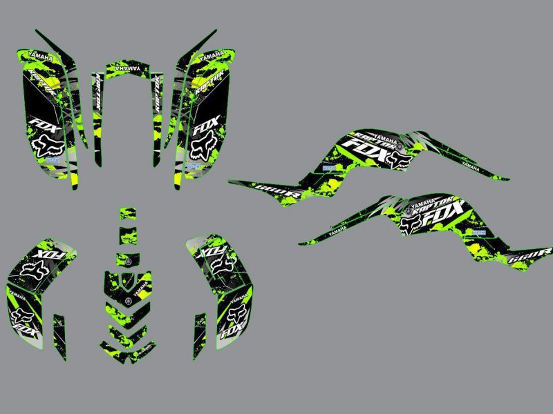 yamaha yfm 660 raptor kit grafico zorro verde