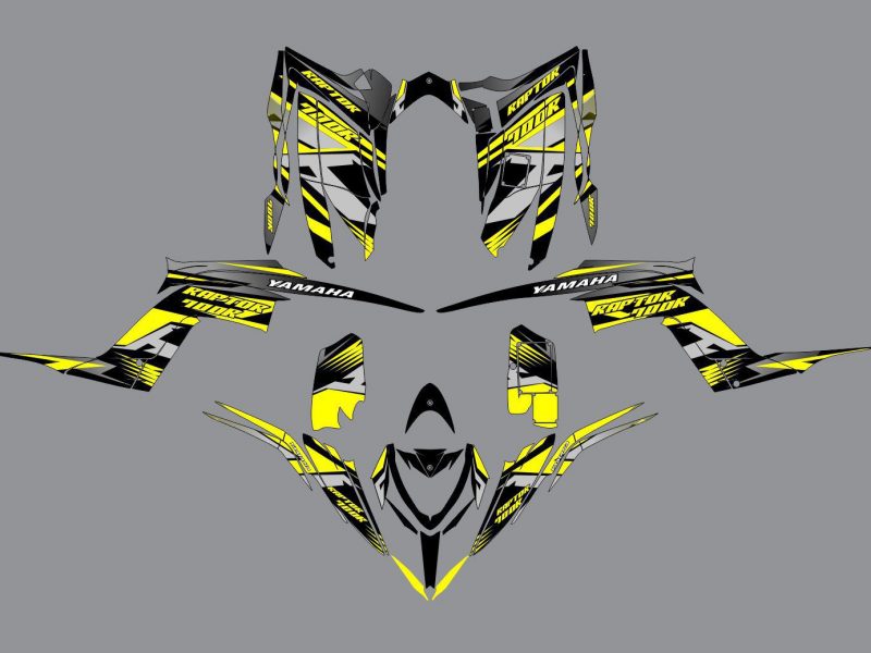 Kit grafico yamaha yfm 700 raptor linea amarilla