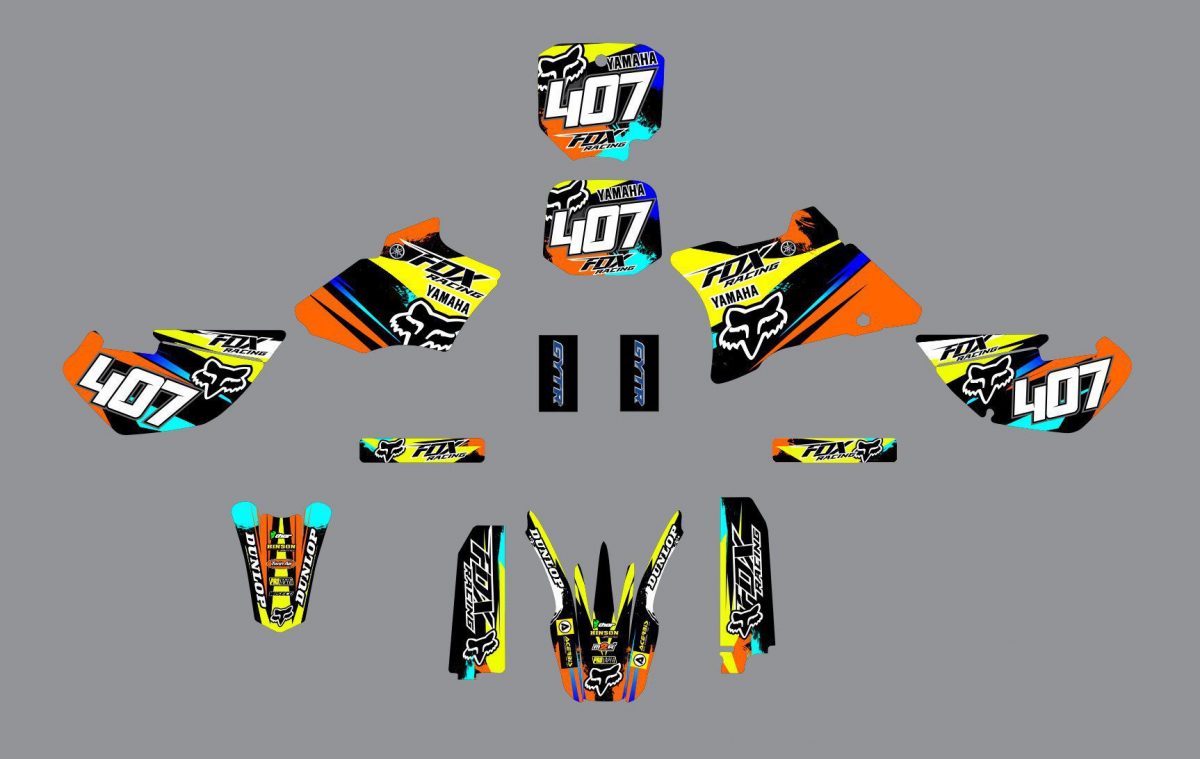 kit déco yamaha 85 yz fox couleurs