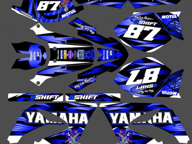 yamaha dt 50 grafik-kit – blaues motorrad