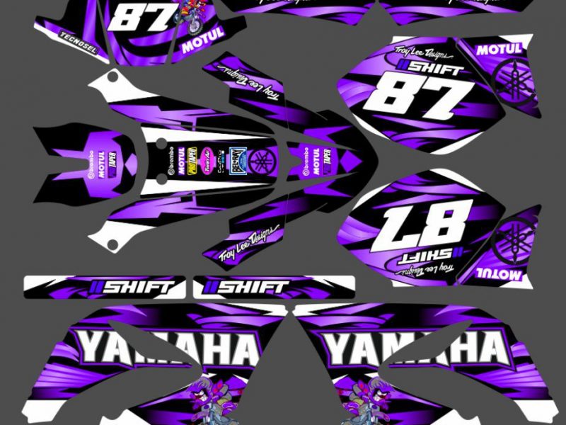 Kit grafico yamaha dt 50 - moto violeta