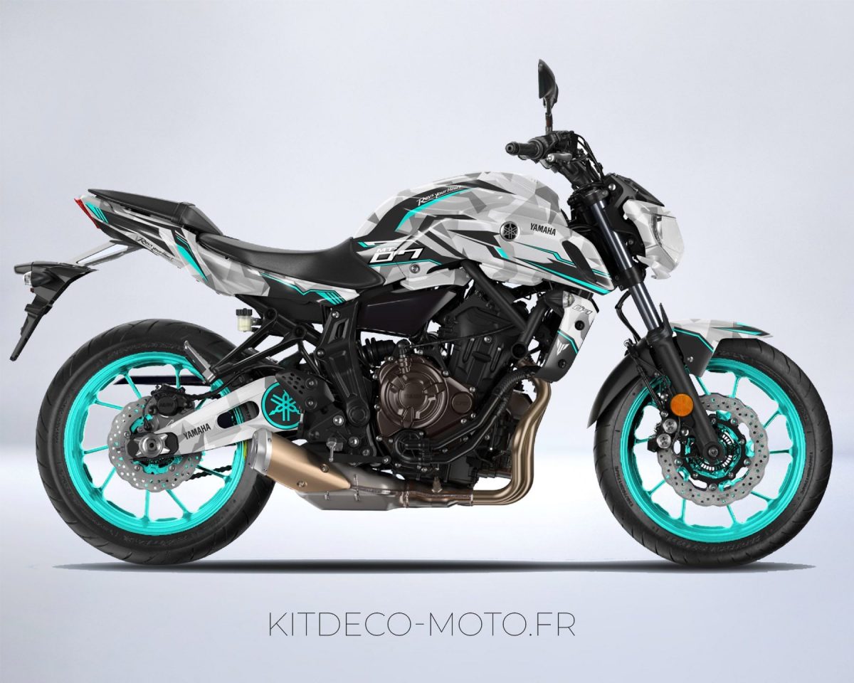 kit déco yamaha mt 07 camouflage cyan