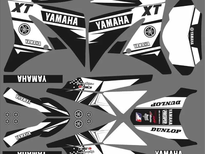 yamaha xt 125 grafik-kit – weißes jubiläum