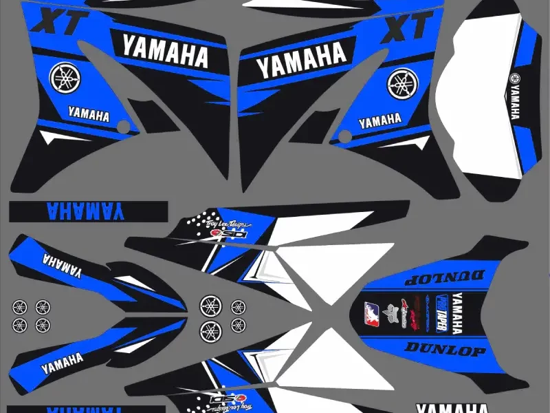 yamaha xt 125 grafik-kit – blaues jubiläum