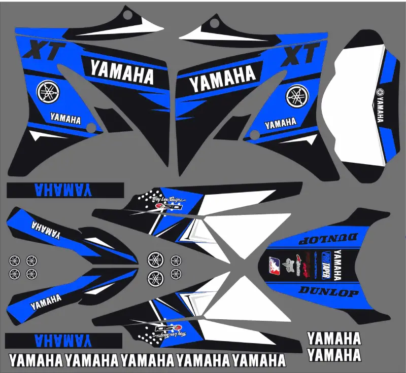 kit gráfico yamaha xt 125 - aniversario azul