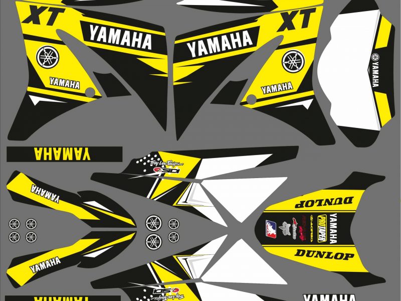 kit déco yamaha xt 125 – anniversaire jaune