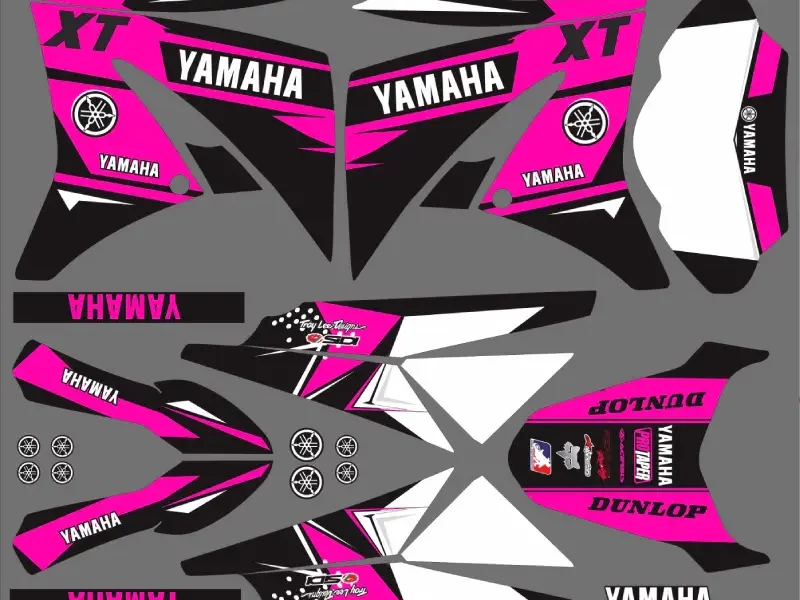 yamaha xt 125 grafik-kit – rosa jubiläum