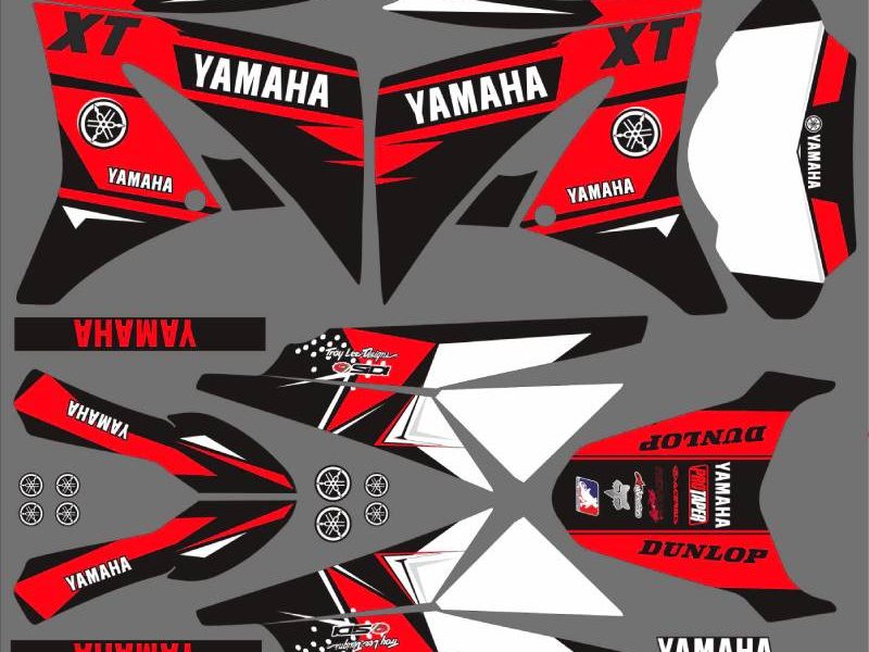 kit gráfico yamaha xt 125 – aniversário vermelho