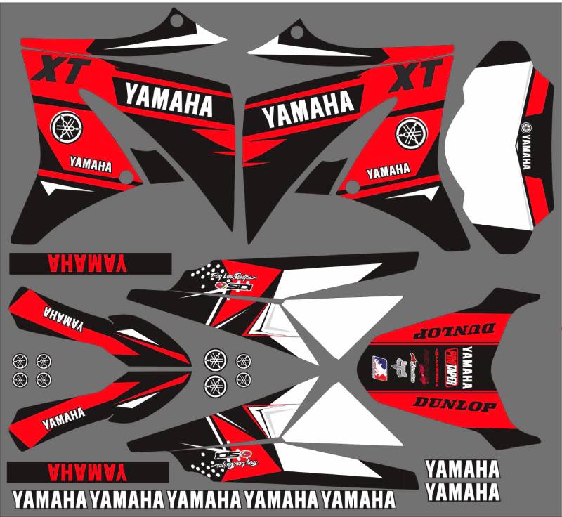 kit gráfico yamaha xt 125 - aniversario rojo