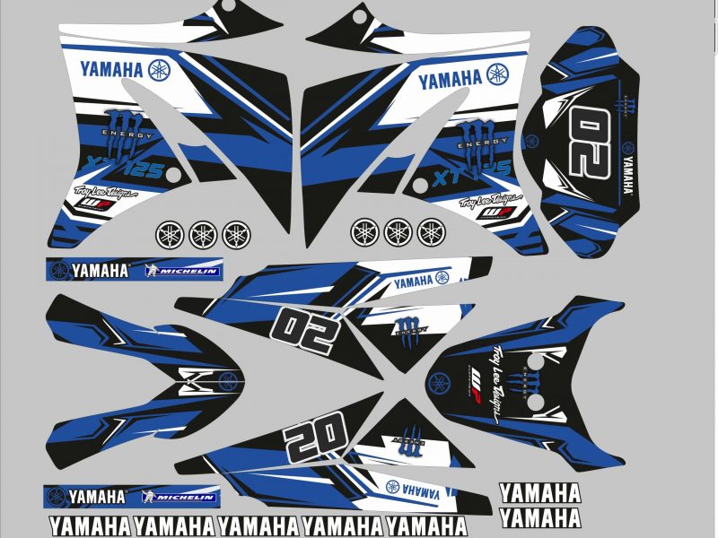kit déco yamaha xt 125 – factory bleu