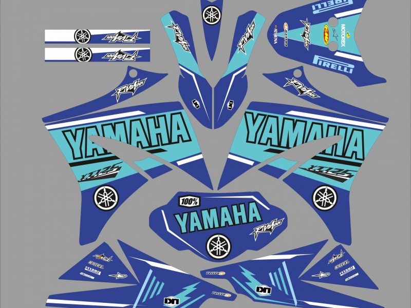 Yamaha Xt 125 Grafikkit – Werkscyan #2