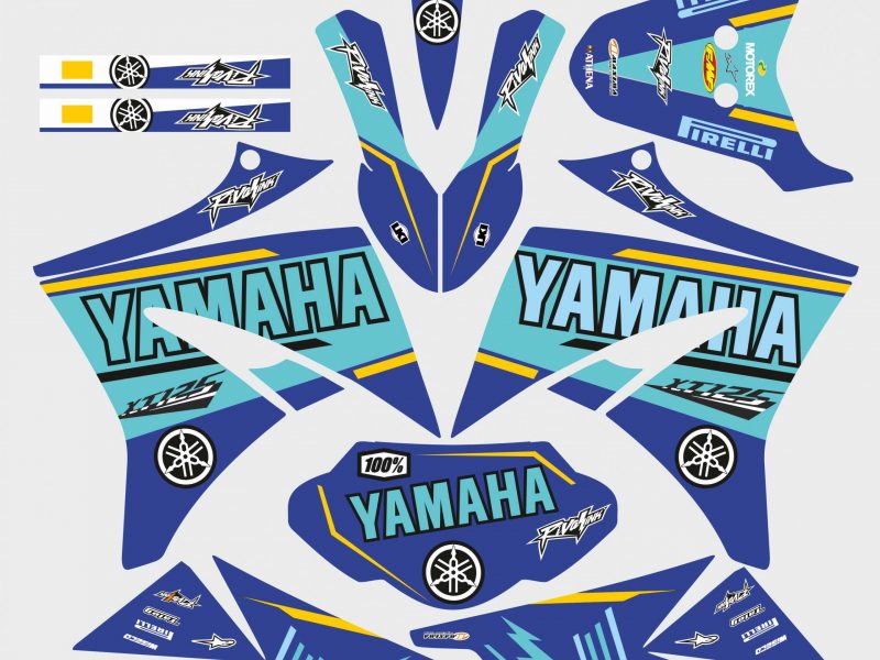 kit grafica yamaha xt 125 – ciano di fabbrica