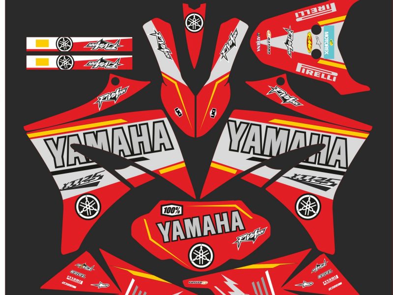 kit gráfico yamaha xt 125 – vermelho de fábrica